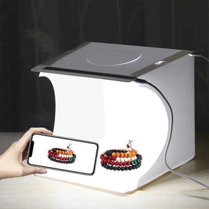 PULUZ 20cm Include 2 LED Panels Folding Portable 1100LM Light Photo Lighting Studio Shooting Tent Box Kit with 6 Colors Backdrops (Black, White, Yellow, Red, Green, Blue), Unfold Size: 24cm x 23cm x 23cm
