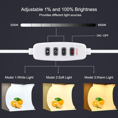 PULUZ 23cm Ring LED Panel Folding Portable Light Photo Lighting Studio Shooting Tent Box Kit with 6 Colors Backdrops (Black, White, Yellow, Red, Green, Blue), Unfold Size: 24cm x 23cm x 23cm