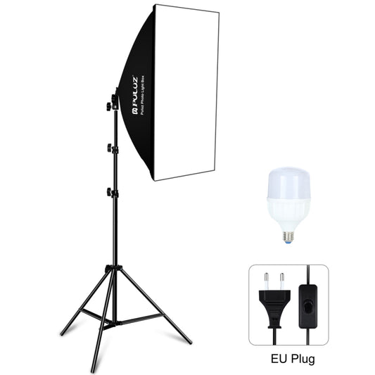صندوق إضاءة استوديو بولوز 50×70 سم + حامل ثلاثي القوائم بطول 2 متر + مصباح LED أبيض E27 30 واط 5700 كلفن، طقم تصوير، مصباح واحد قابس أمريكي، مصباح واحد قابس أوروبي