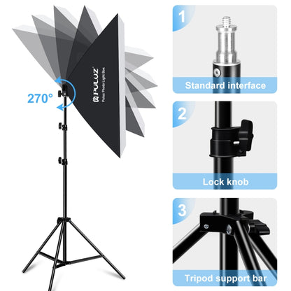 صندوق إضاءة استوديو بولوز 50×70 سم + حامل ثلاثي القوائم بطول 2 متر + مصباح LED أبيض E27 30 واط 5700 كلفن، طقم تصوير، مصباح واحد قابس أمريكي، مصباح واحد قابس أوروبي