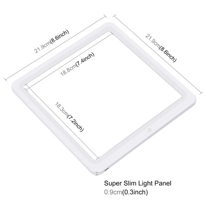 لوحة إضاءة LED بدون ظل من بولوز، مقاس 20 سم، لصندوق استوديو التصوير، إضاءة بدون ظل مقاس 20 سم