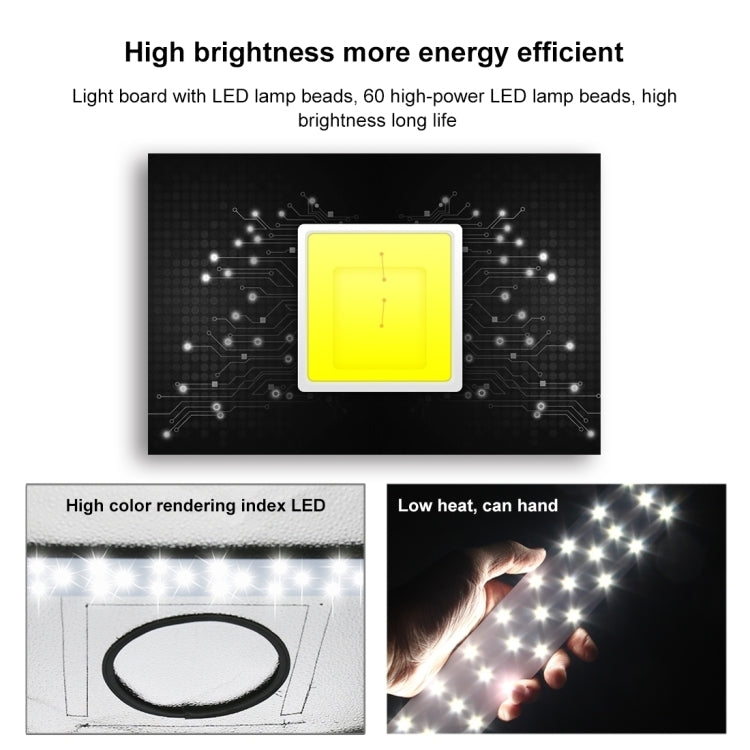 PULUZ 30W 1690LM 60 LEDs SMD 5730 5500K Aluminum Base Light Panel for 60cm Studio Tent