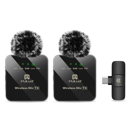 PULUZ Wireless Lavalier Microphone for Type-C Phone, Type-C Receiver and Dual Microphones