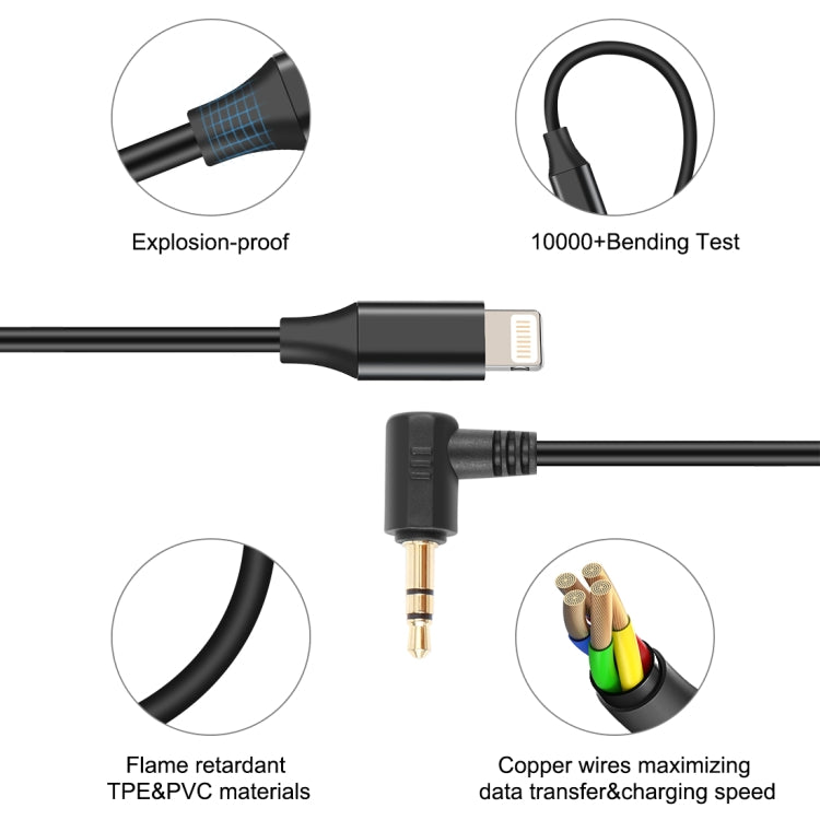 PULUZ 3.5mm TRS Male to 8 Pin Male Live Microphone Audio Adapter Cable for PU3153 / PU3154