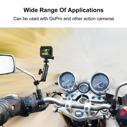 حامل دراجة نارية PULUZ مثبت على مرآة الرؤية الخلفية لكاميرات GoPro وغيرها من كاميرات الحركة، حامل مرآة الرؤية الخلفية
