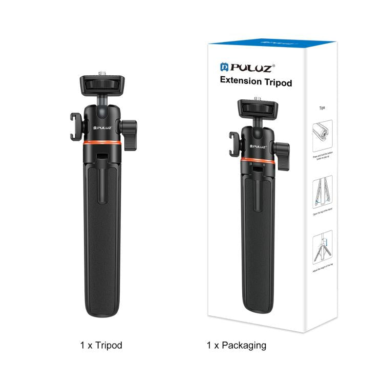 PULUZ Mini Phone Camera Extension Tripod Stand 360 Degree Ball Head Cold Shoe Selfie Stick