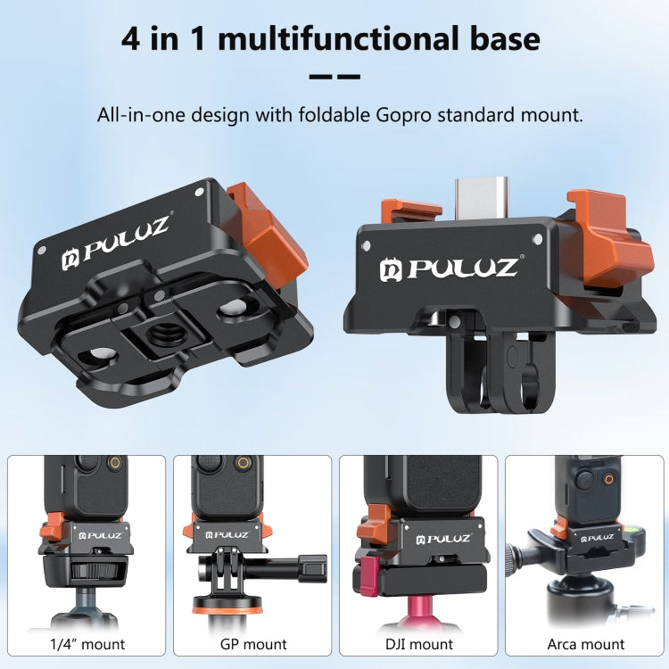 For DJI Osmo Pocket 3 PULUZ Type-C Charging Base Quick Release Mount Adapter