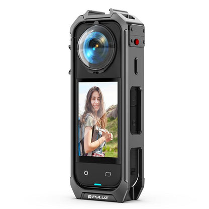 For Insta360 X4 PULUZ Aluminum Alloy Protective Cage Rig Expand Cold Shoe Housing Frame, Protective Cage