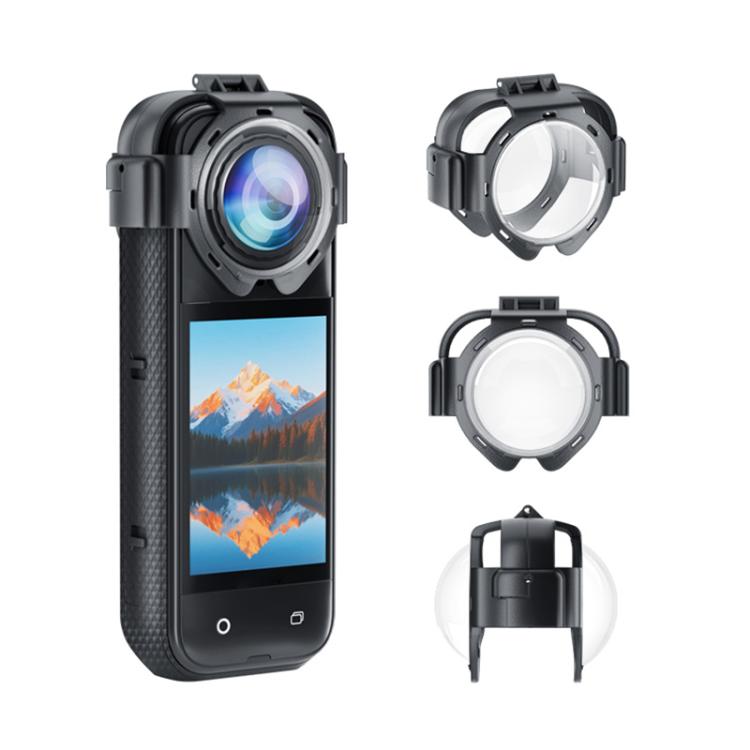 غطاء حماية للعدسات من الزجاج المقوى البصري القابل للتركيب من PULUZ لكاميرا Insta360 X5، واقي للعدسات قابل للتركيب