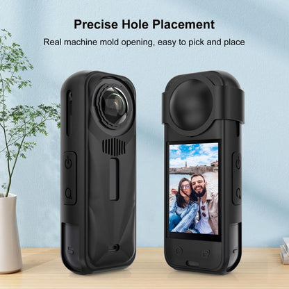 جراب حماية من السيليكون PULUZ مع غطاء للعدسة لكاميرا Insta360 X5، جراب سيليكون مع غطاء للعدسة (أسود)، جراب سيليكون مع غطاء للعدسة (أزرق)، جراب سيليكون مع غطاء للعدسة (أحمر)