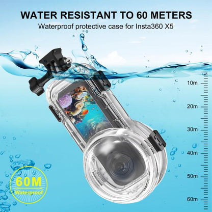جراب غوص محكم الغلق مقاوم للماء لكاميرا Insta360 X5 PULUZ 60 مترًا، جراب غوص مقاوم للماء