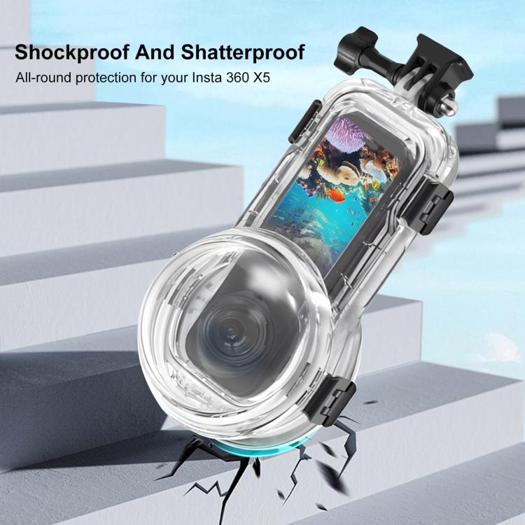 جراب غوص محكم الغلق مقاوم للماء لكاميرا Insta360 X5 PULUZ 60 مترًا، جراب غوص مقاوم للماء