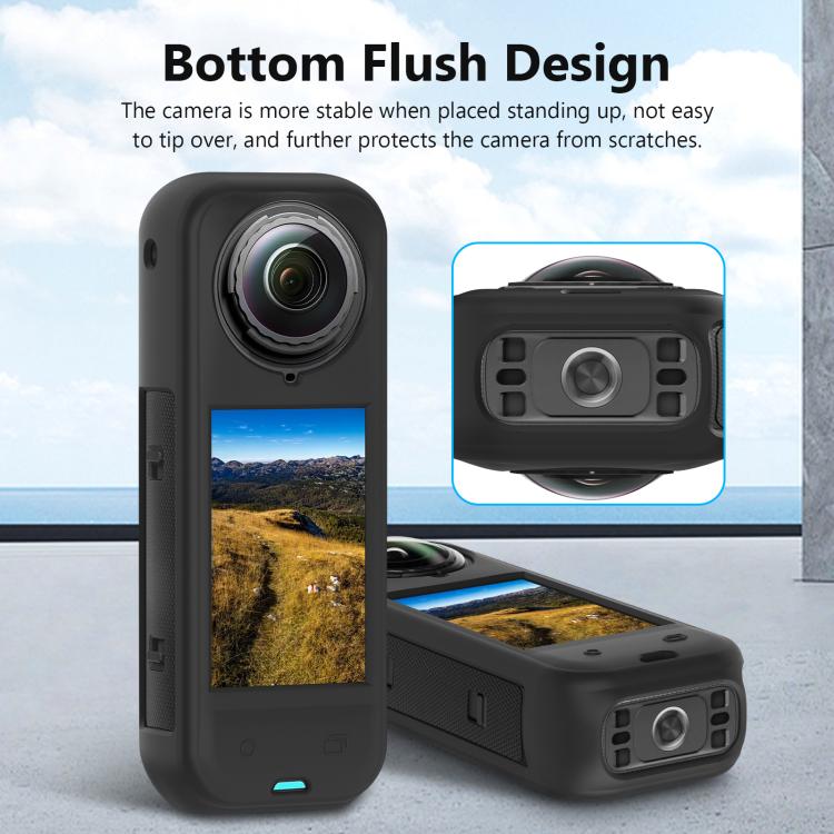 For Insta360 X5 PULUZ Silicone Protective Case with Lens Cover