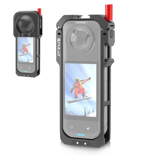 For Insta360 X5 PULUZ Metal Protective Cage Rig Housing Frame with Lens Cover
