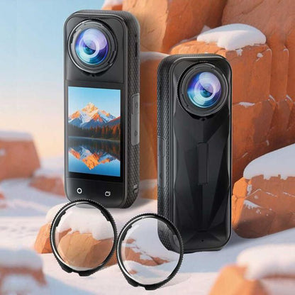 غطاء حماية للعدسات الدوارة من البولي كربونات لكاميرا Insta360 X5 PULUZ، واقي للعدسات الدوارة من البولي كربونات