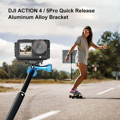 لـ DJI Osmo Action 5 Pro / 4 / 3 PULUZ حامل معدني مغناطيسي سريع الفك على شكل حرف L للتصوير الرأسي والأفقي، لـ DJI Osmo Action 5 Pro / 4