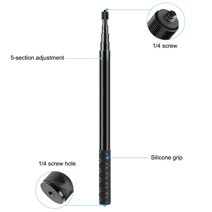 PULUZ 157cm Metal Selfie Stick Monopod  for Insta360 One RS / X2 / X3 / X4 / DJI Osmo 360, 150cm Monopod