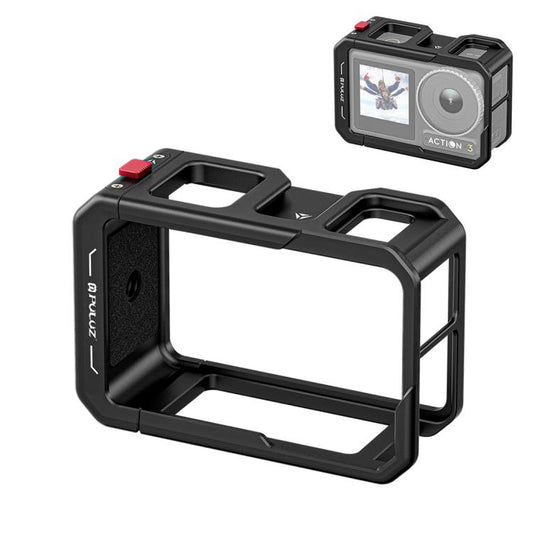 إطار محول توسيع قفص سبائك الألومنيوم الشامل من PULUZ مع غطاء عدسة لـ DJI Osmo Action 5 Pro / 4 / 3