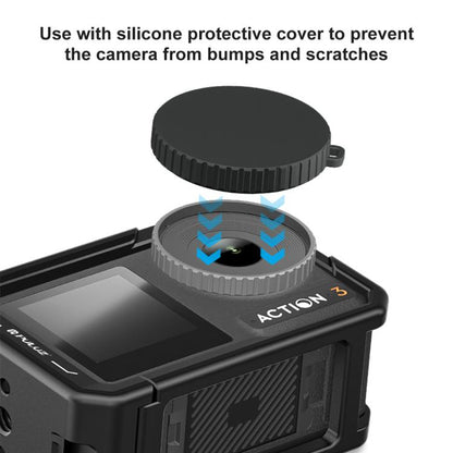 إطار محول توسيع قفص سبائك الألومنيوم الشامل من PULUZ مع غطاء عدسة لـ DJI Osmo Action 5 Pro / 4 / 3