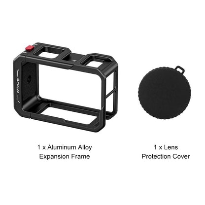 إطار محول توسيع قفص سبائك الألومنيوم الشامل من PULUZ مع غطاء عدسة لـ DJI Osmo Action 5 Pro / 4 / 3