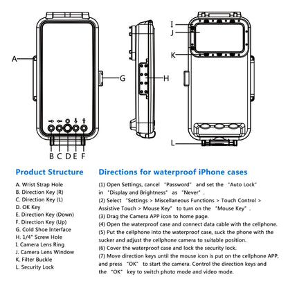 PULUZ 45m/147ft Waterproof Diving Case Photo Video Taking Underwater Housing Cover for iPhone 14 Series, iPhone 13 Series, iPhone 12 Series, iPhone 11 Series, iPhone X Series, iPhone 8 & 7, iPhone 6s, iOS 13.0 or Above Version iPhone�������������������...