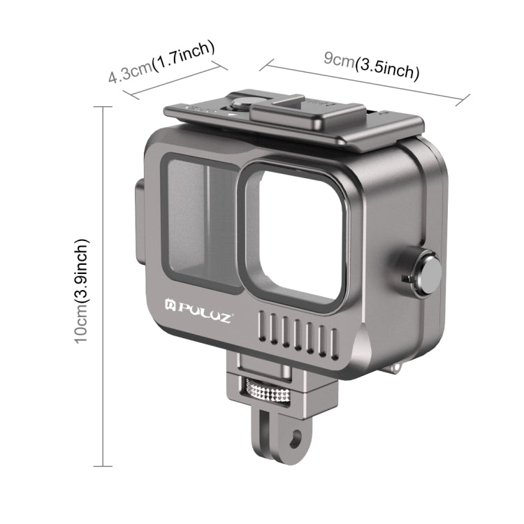 For GoPro HERO13 Black /12 Black /11 Black /10 Black /9 Black PULUZ 40m Waterproof Housing Aluminum Alloy Protective Case