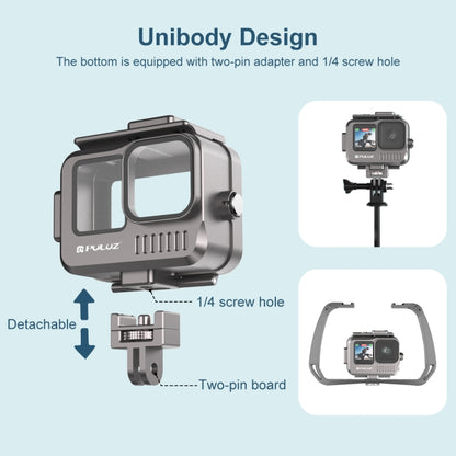For GoPro HERO13 Black /12 Black /11 Black /10 Black /9 Black PULUZ 40m Waterproof Housing Aluminum Alloy Protective Case