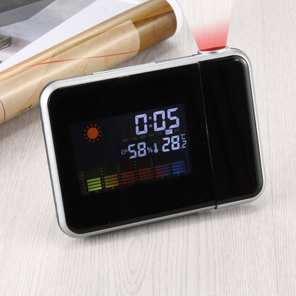 Multifunctional Digital Color LCD Display LED Projection Alarm Clock with Weather Station / Temperature / Humidity / Calendar, LED Projection Alarm Clock