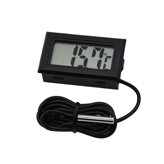 مقياس حرارة رقمي صغير بشاشة LCD للثلاجة والفريزر، مقاس الإدخال 46 مم × 26.6 مم، طول الكابل 1 متر، PT-2