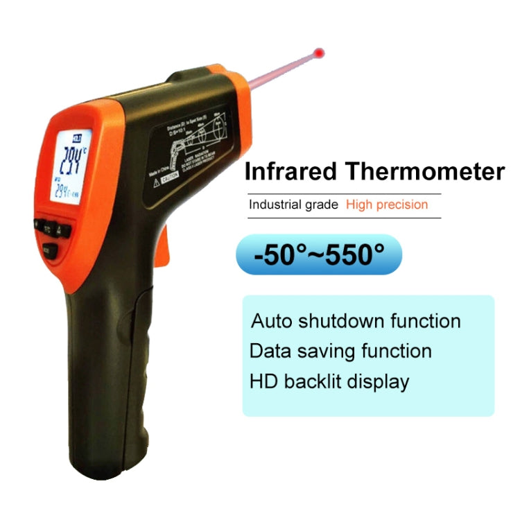 DT-8380 مقياس حرارة بالأشعة تحت الحمراء، نطاق درجة الحرارة: -50 - 550 درجة مئوية، نطاق المسافة: 35 سم، مقياس حرارة بالأشعة تحت الحمراء