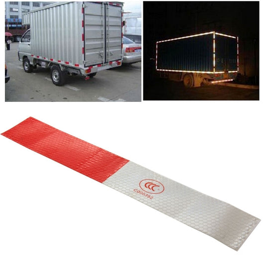 10 PCS Safety Warning Car Strap Reflective Truck Sticker, Size: 29.5cm x 4.8cm (Red + Silver), Warning Car Strap