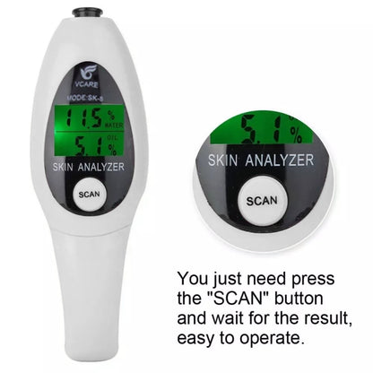 Mini Portable LCD Digital Moisture Skin Care Tester Moisture Oil Content Analyzer, Mini