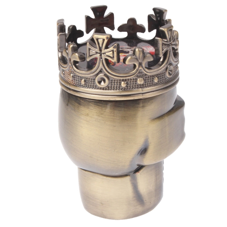 Skull King Style Zinc Alloy Double Layers Herb Tobacco Cigarette Grinder, Bronze, Red Copper