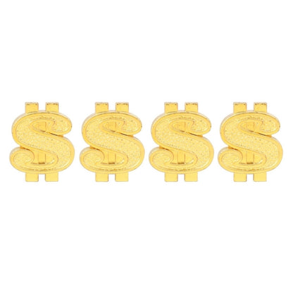 Universal 8mm Dollar Style Plastic Car Tire Valve Caps, Pack of 4, Dollar Style