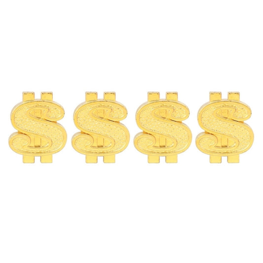 Universal 8mm Dollar Style Plastic Car Tire Valve Caps, Pack of 4, Dollar Style