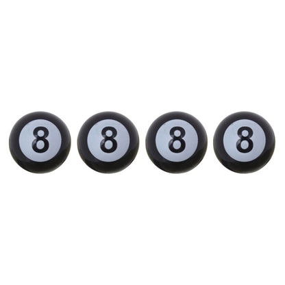 Universal 8mm American Billiards No.8 Ball Style Plastic Car Tire Valve Caps, Pack of 4, No.8 Ball