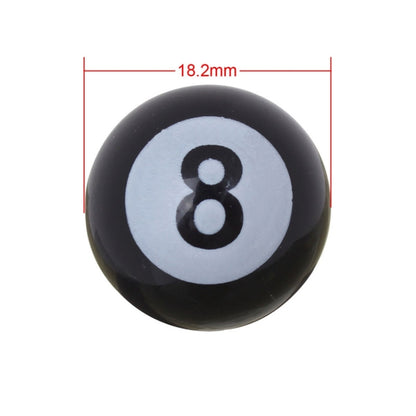Universal 8mm American Billiards No.8 Ball Style Plastic Car Tire Valve Caps, Pack of 4, No.8 Ball