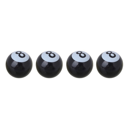 Universal 8mm American Billiards No.8 Ball Style Plastic Car Tire Valve Caps, Pack of 4, No.8 Ball