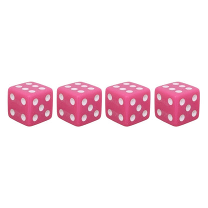 Universal 8mm Dice Style Plastic Car Tire Valve Caps, Pack of 4, Dice Shape 3 Magenta, Dice Shape 3, Dice Style 3