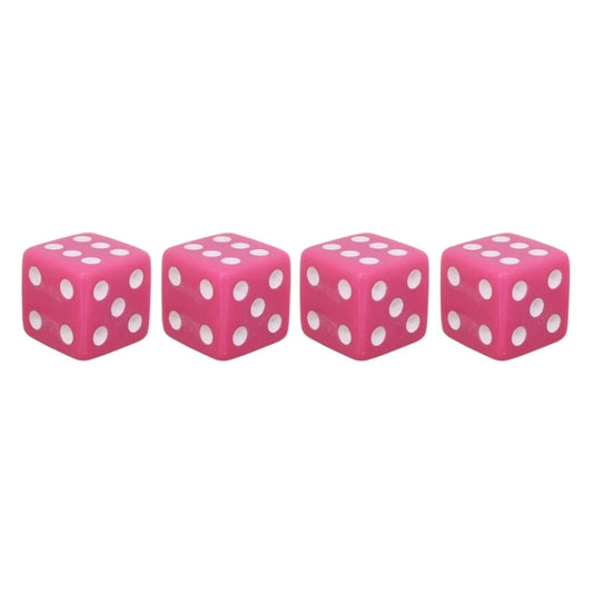 Universal 8mm Dice Style Plastic Car Tire Valve Caps, Pack of 4, Dice Shape 3 Magenta, Dice Shape 3, Dice Style 3