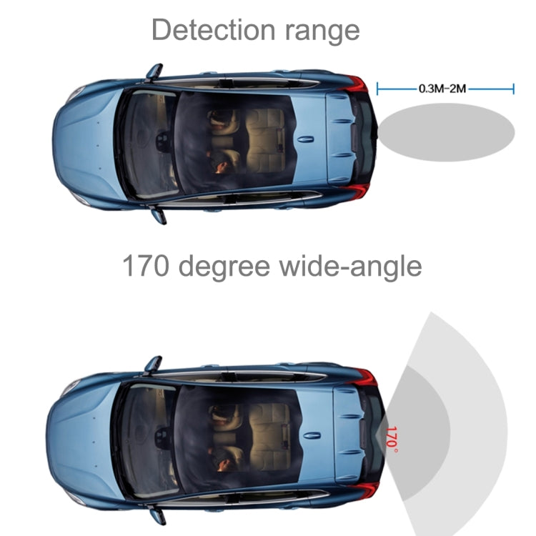 2 in 1 Mini 160 Degrees View Angle Car Rear View Reverse Backup Car Camera with Parking(Black), 2 in 1