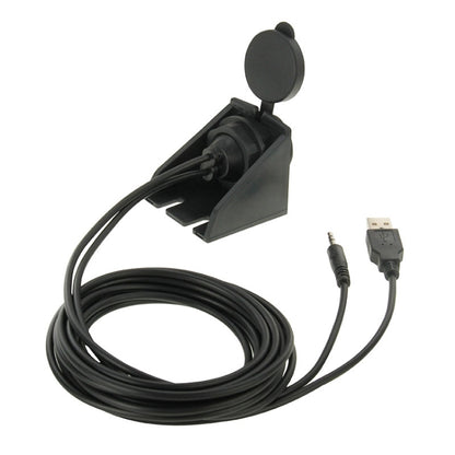 USB 2.0 & 3.5mm Male to Female Extension Cable with Car Flush Mount, Length: 2m, USB 2.0 & 3.5mm Male to Female