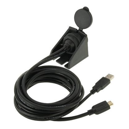 USB 2.0 & Mini HDMI (Type-C) Male to USB 2.0 & HDMI (Type-A) Female Adapter Cable with Car Flush Mount, Length: 2m, USB 2.0 & Mini HDMI Male to USB 2.0 & HDMI Female
