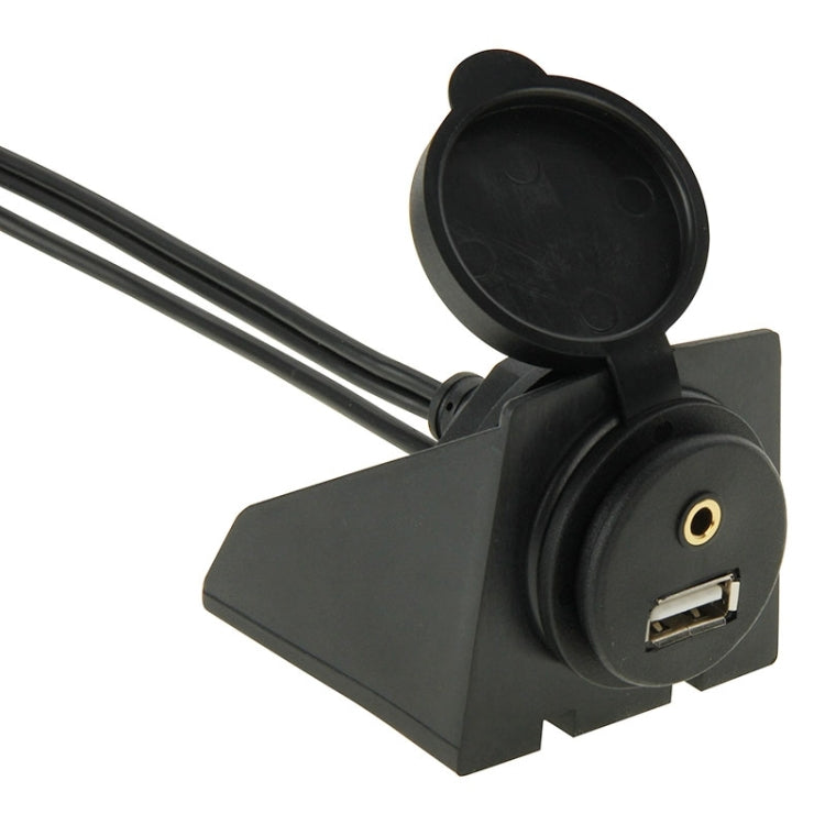 كابل محول USB 2.0 و2 RCA ذكر إلى USB 2.0 و3.5 مم أنثى مع حامل مدمج في السيارة، الطول: 2 متر، USB 2.0 و2 RCA ذكر إلى USB 2.0 و3.5 مم أنثى