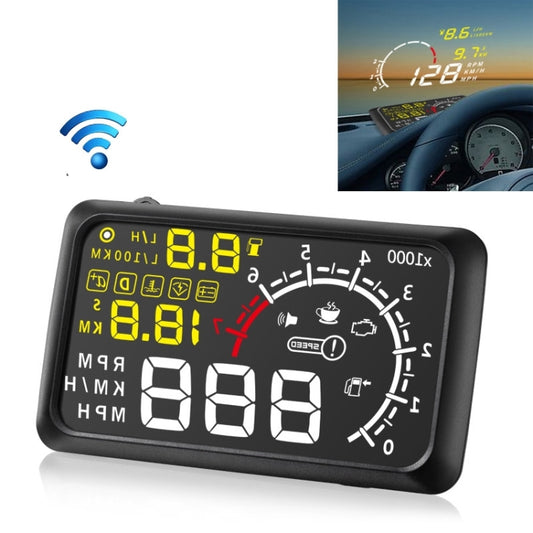 X3 Bluetooth 5.5 inch Car OBDII / EUOBD HUD Vehicle-mounted Head Up Display Security System, Support Speed & Fuel Consumption, Overspeed Alarm, Water Temperature, etc, X3 5.5 inch