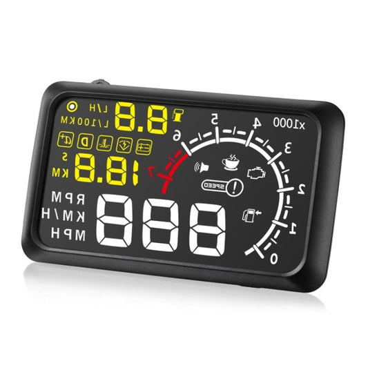 X3 Bluetooth 5.5 inch Car OBDII / EUOBD HUD Vehicle-mounted Head Up Display Security System, Support Speed & Fuel Consumption, Overspeed Alarm, Water Temperature, etc, X3 5.5 inch
