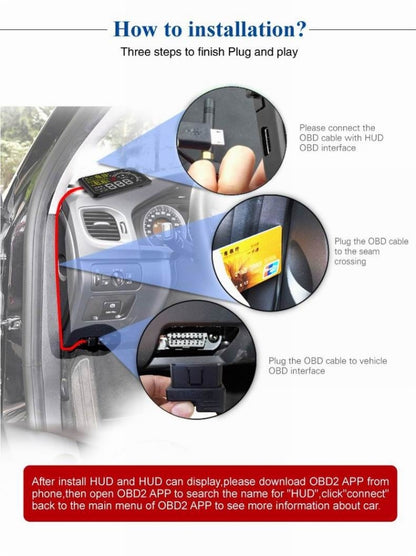 X3 Bluetooth 5.5 inch Car OBDII / EUOBD HUD Vehicle-mounted Head Up Display Security System, Support Speed & Fuel Consumption, Overspeed Alarm, Water Temperature, etc, X3 5.5 inch