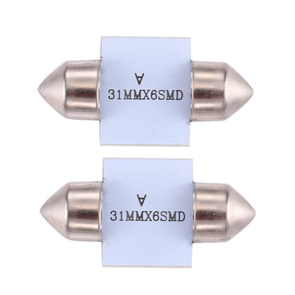 2 PCS 31mm Super White 6 LED Car Bulb Reading Light, 31mm