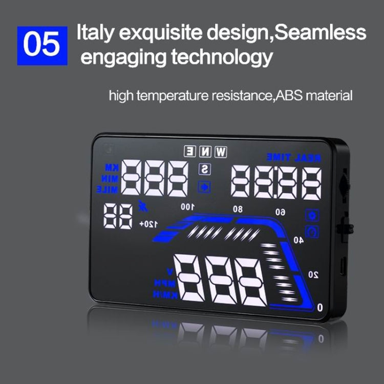 Q7 5.5 inch Car GPS HUD Vehicle-mounted Head Up Display Security System, Support Speed & Real Time & Altitude & Over Speed Alarm & Satellite Number, etc., Q7