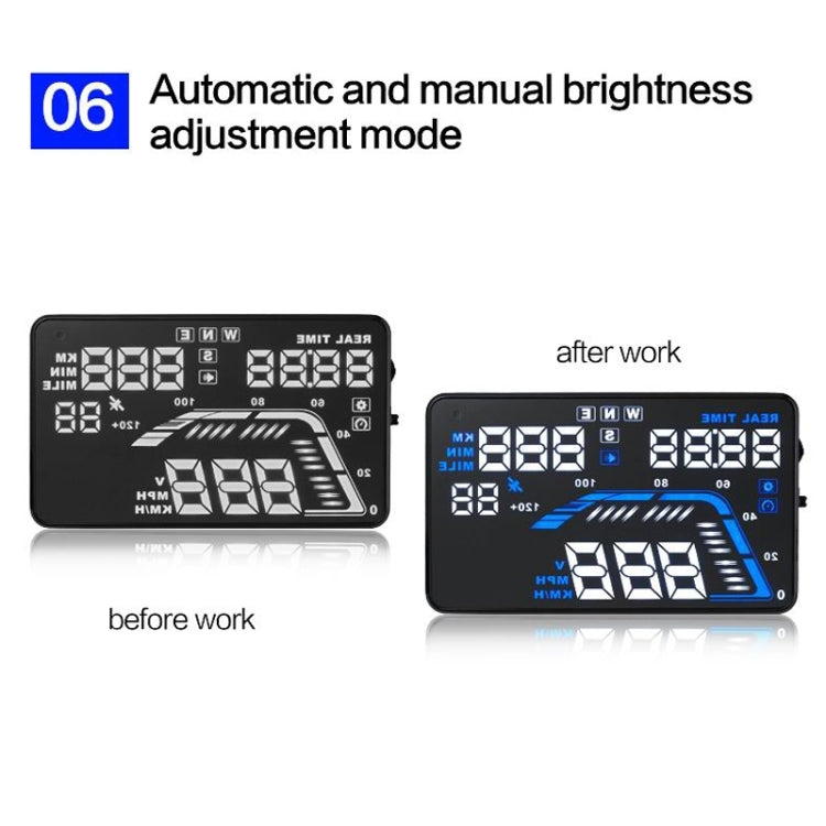 Q7 5.5 inch Car GPS HUD Vehicle-mounted Head Up Display Security System, Support Speed & Real Time & Altitude & Over Speed Alarm & Satellite Number, etc., Q7